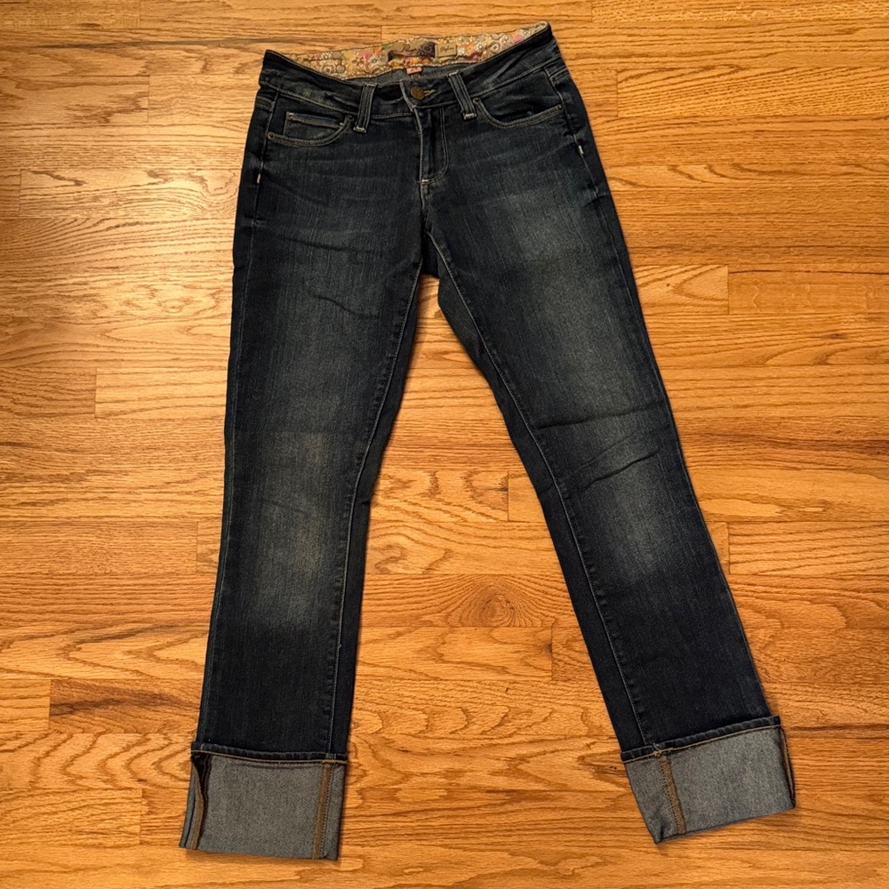 Dark Wash Women's Cuffed Jeans - Classic Slim Fit